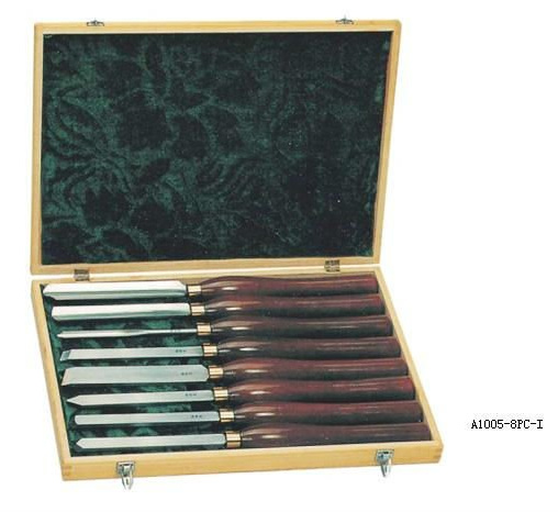 V形木製の旋盤ののみセットを切り分ける木のハンドル木を工具セット 0
