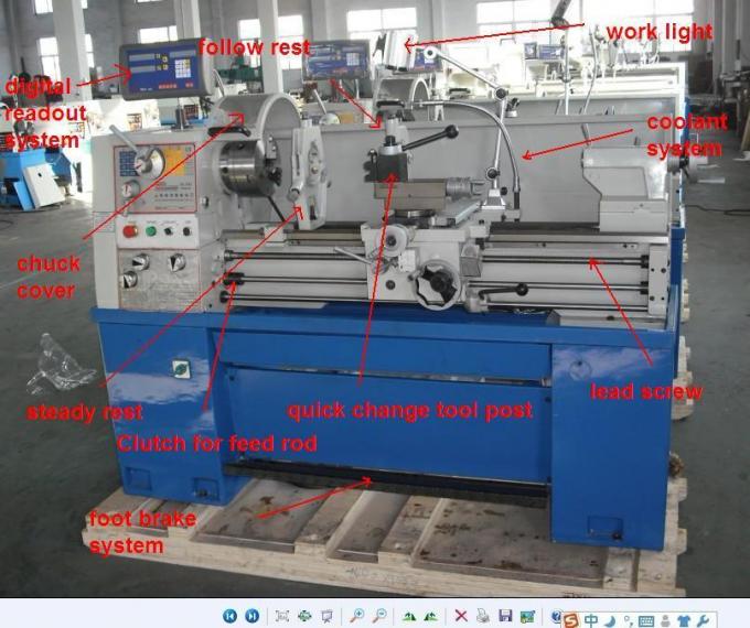 C6251 CNCの金属の旋盤のHeaveyの義務の極度の剛性率の単一フェーズの金属の旋盤 2
